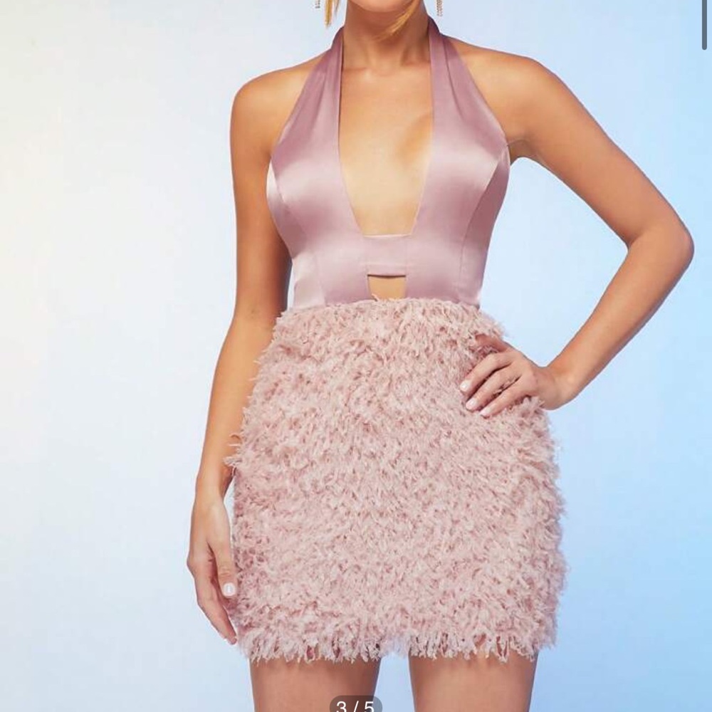 SHEIN Pink Halter Mini Dress